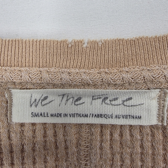 Free People We The Free Buttercup Thermal Top Windswept Leaves Oversized Small - Picture 5 of 15